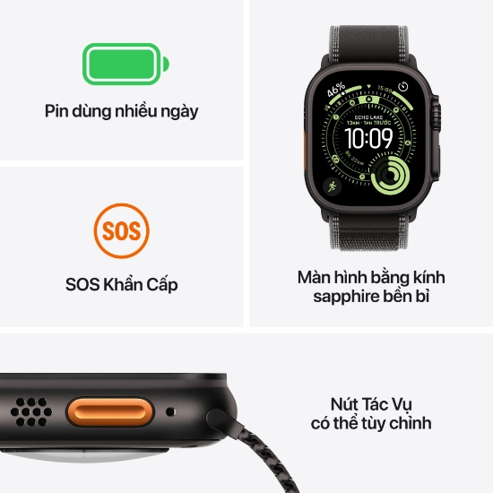 Apple Watch Ultra 3 GPS + Cellular 49mm Milanese (2025) - Ảnh 3